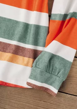 Striped Color Block O-Neck Sweatshirt -Garment Sale Store SCM020080 4 82311708552364 124