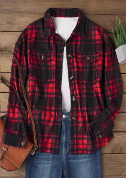 Classic Plaid Turn-Down Collar Shirt Jacket -Garment Sale Store SCM020120 1 A1313110452514 124