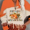 Just A Girl Who Loves Fall Color Block Leopard Sweatshirt - Orange 2 Just A Girl Who Loves Fall Color Block Leopard Sweatshirt - Orange -Garment Sale Store SCM020148 1 90780168842112 124