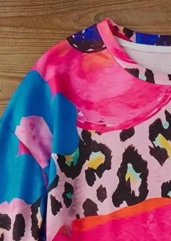 Color Block Floral Leopard Sweatshirt -Garment Sale Store SCM020208 1 82985370513619 124