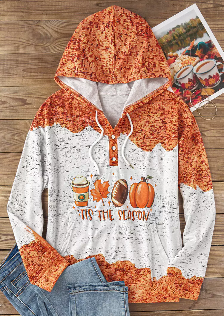 'Tis The Season Maple Leaf Pumpkin Soccer Kangaroo Pocket Hoodie 4 'Tis The Season Maple Leaf Pumpkin Soccer Kangaroo Pocket Hoodie - Image 2