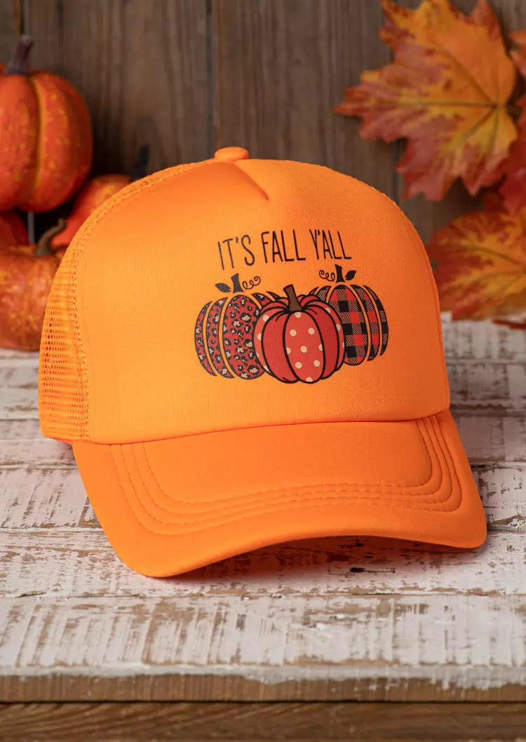 It's Fall Y'all Leopard Plaid Polka Dot Pumpkin Baseball Cap 4 It's Fall Y'all Leopard Plaid Polka Dot Pumpkin Baseball Cap - Image 2