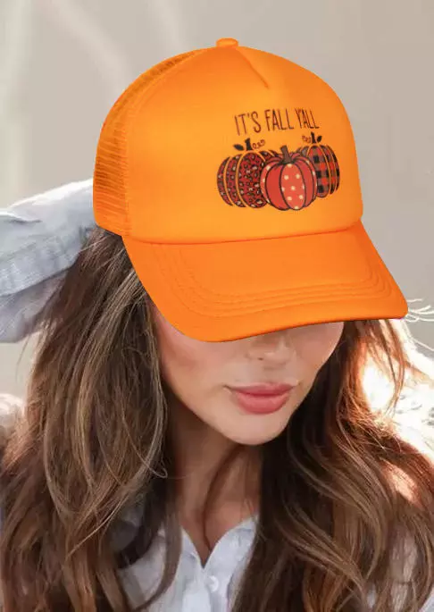 It's Fall Y'all Leopard Plaid Polka Dot Pumpkin Baseball Cap 3 It's Fall Y'all Leopard Plaid Polka Dot Pumpkin Baseball Cap