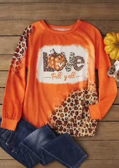 Love Fall Y'all Pumpkin Leopard Sweatshirt -Garment Sale Store SCM020288 1 91375900211041 124