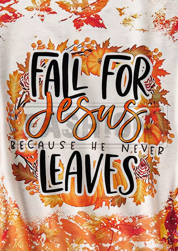 Fall For Jesus Because He Never Leaves Maple Leaf Sweatshirt - Orange 7 Fall For Jesus Because He Never Leaves Maple Leaf Sweatshirt - Orange - Image 5