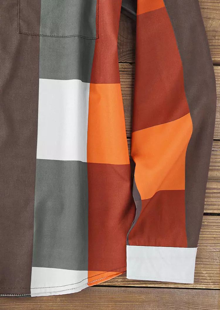 Plaid Button Turn-Down Collar Shirt 6 Plaid Button Turn-Down Collar Shirt - Image 4