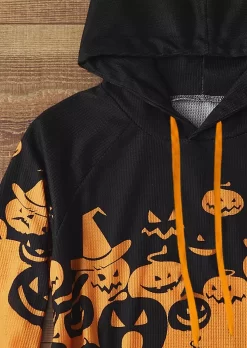 Halloween Pumpkin Face Kangaroo Pocket Hoodie -Garment Sale Store SCM020354 1 90464126253882 124