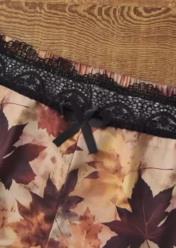 Maple Leaf Lace Camisole And Shorts Pajamas Set -Garment Sale Store SCM020390 2 91580978907664 124