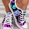 Halloween Gradient Pumpkin Face Bat Spider Lace Up Flat Sneakers -Garment Sale Store SCM020417 1 82979563675929 124