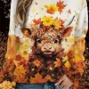 Maple Leaf Gradient Highland Cattle Sweatshirt 1 Maple Leaf Gradient Highland Cattle Sweatshirt -Garment Sale Store SCM020434 1 90690263597843 124