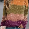 Color Block Glitter O-Neck Sweatshirt -Garment Sale Store SCM020440 1 90828119844874 124