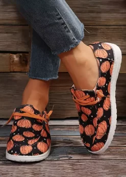 Pumpkin Star Lace Up Flat Sneakers 8 Pumpkin Star Lace Up Flat Sneakers -Garment Sale Store SCM020453 1 90843951779407 124