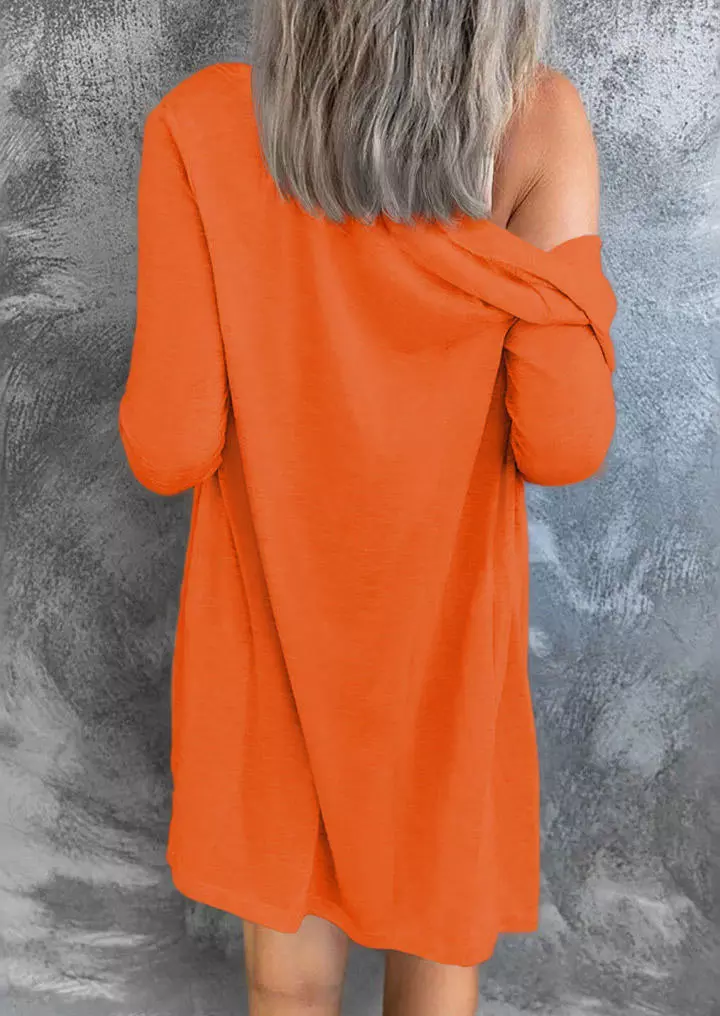 Crochet Button Lace Sleeve Cardigan - Orange 5 Crochet Button Lace Sleeve Cardigan - Orange - Image 3