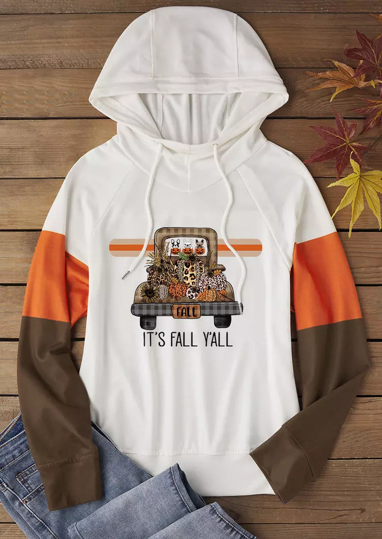It's Fall Y'all Leopard Plaid Pumpkin Sunflower Hoodie - White 6 It's Fall Y'all Leopard Plaid Pumpkin Sunflower Hoodie - White - Image 4