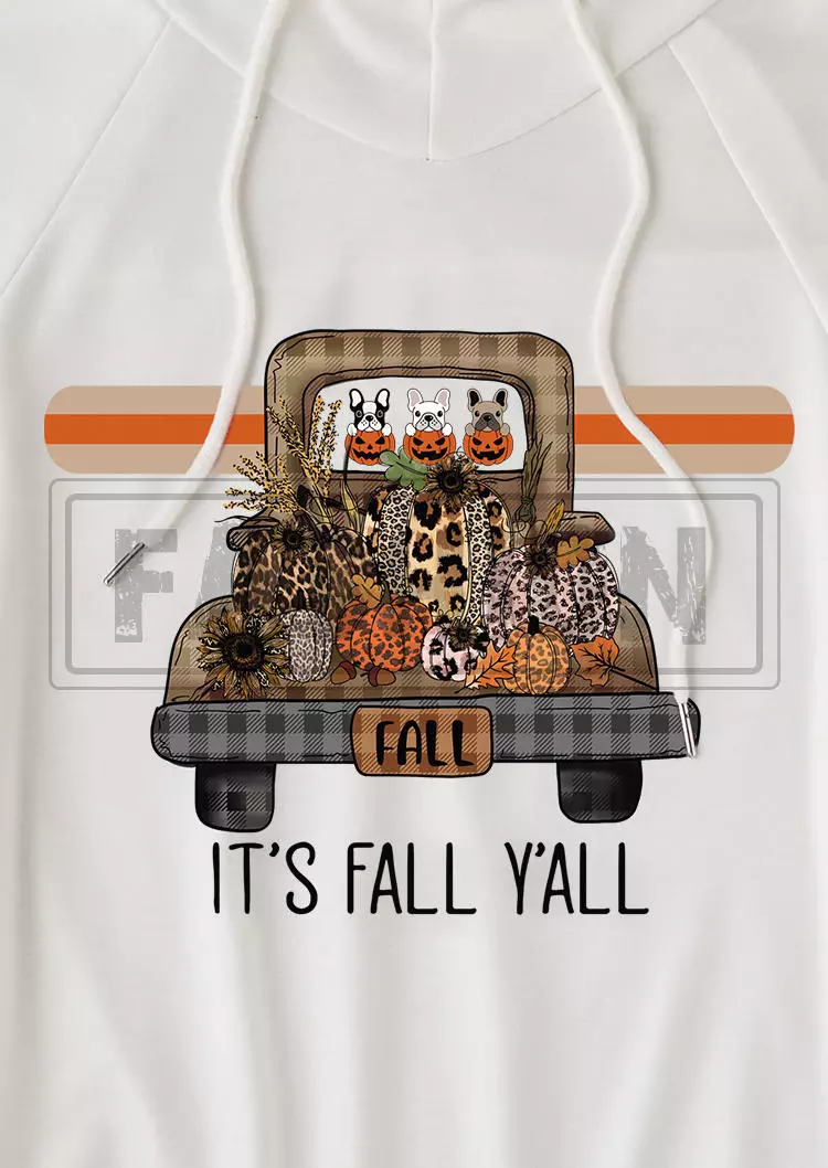 It's Fall Y'all Leopard Plaid Pumpkin Sunflower Hoodie - White 7 It's Fall Y'all Leopard Plaid Pumpkin Sunflower Hoodie - White - Image 5