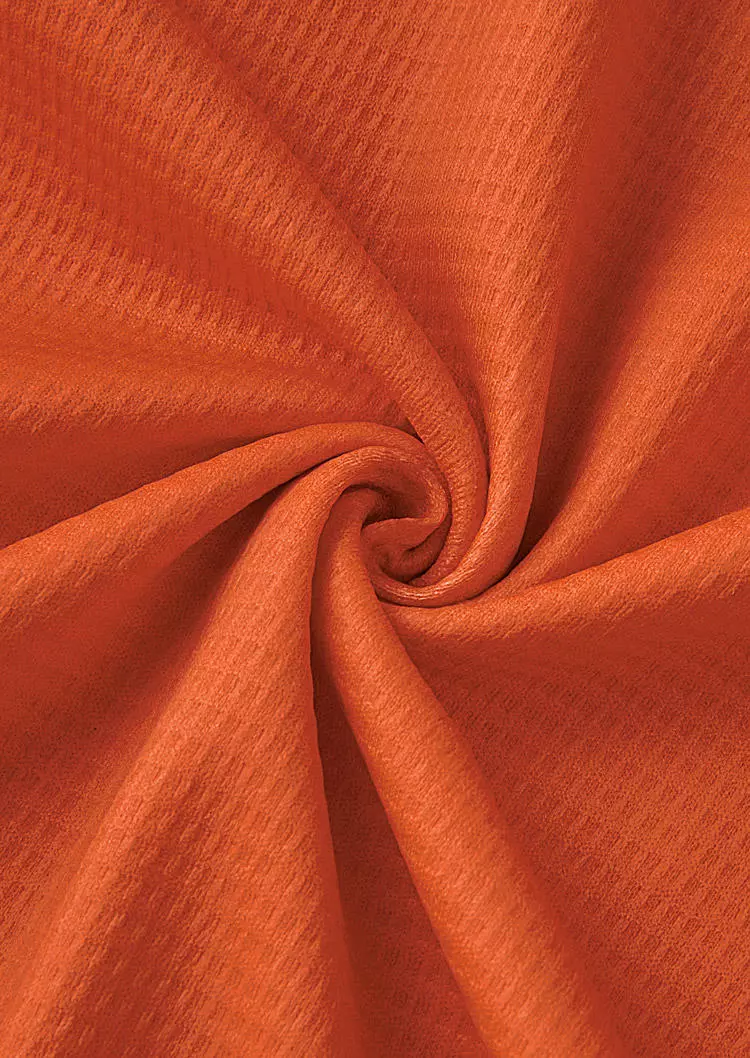 Striped Drawstring Waffle Fake Two-Piece Sweatshirt - Orange 6 Striped Drawstring Waffle Fake Two-Piece Sweatshirt - Orange - Image 4