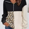 Leopard Color Block Zipper Collar Sweatshirt -Garment Sale Store SCM020631 1 91342399012818 124