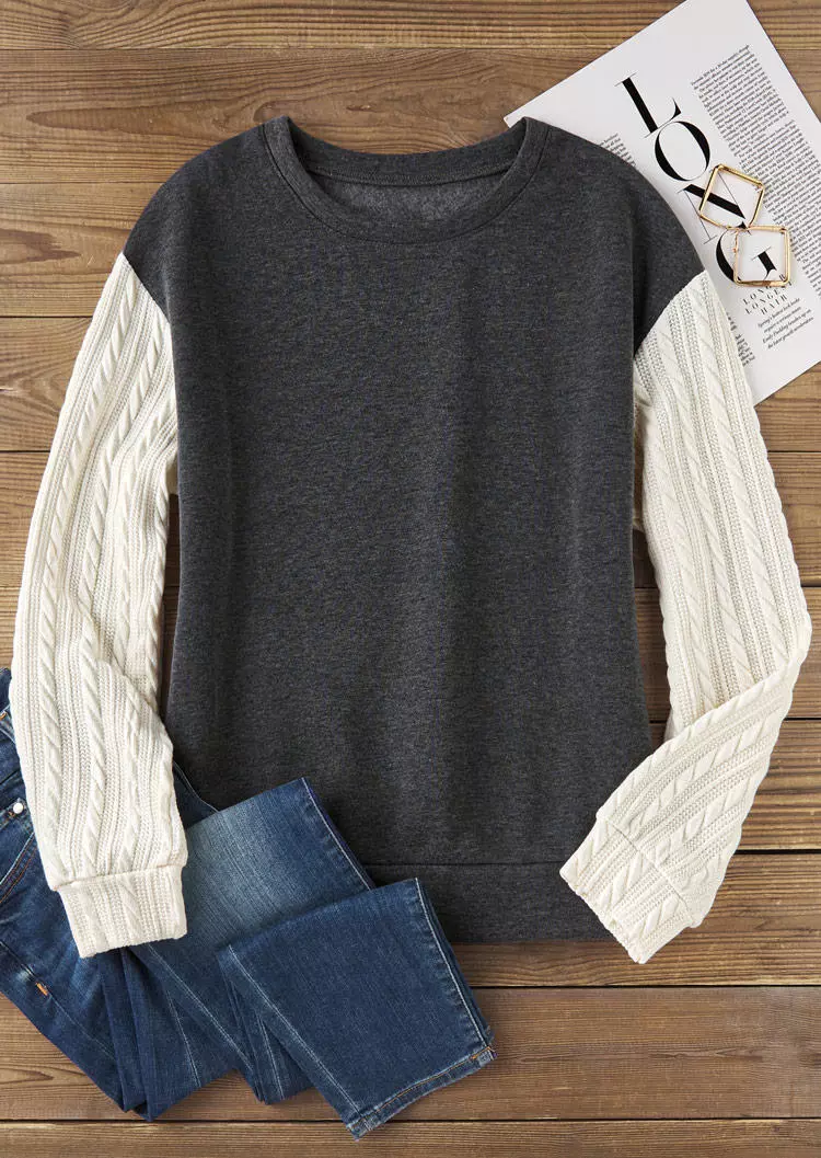 Jacquard Concise O-Neck Sweatshirt 4 Jacquard Concise O-Neck Sweatshirt - Image 2