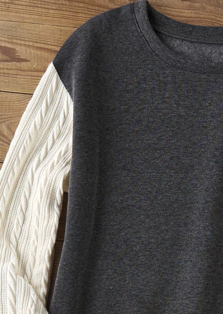 Jacquard Concise O-Neck Sweatshirt 5 Jacquard Concise O-Neck Sweatshirt - Image 3