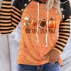 Striped 'Tis The Season Soccer Pumpkin Maple Leaf Hoodie