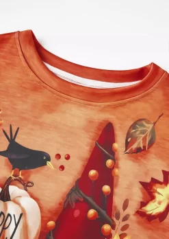 Happy Fall Y'all Pumpkin Gnome Sweatshirt - Orange -Garment Sale Store SCM020792 1 92667821076468 124