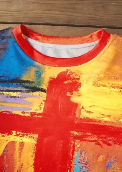 Oil Painting Cross Drop Shoulder Sweatshirt 10 Oil Painting Cross Drop Shoulder Sweatshirt -Garment Sale Store SCM020814 1 92328247144253 124