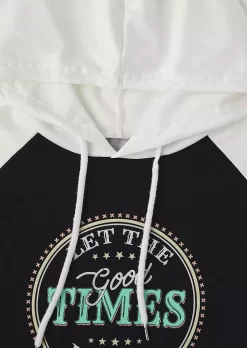 Color-Blocked Letter Graphic Kangaroo Pocket Hoodie - Black 9 Color-Blocked Letter Graphic Kangaroo Pocket Hoodie - Black -Garment Sale Store SCM020860 1 92635197519958 124