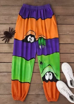 Halloween Peeping Eyes Spider Color-Blocked Sweatpants 11 Halloween Peeping Eyes Spider Color-Blocked Sweatpants -Garment Sale Store SCM020922 1 92554380475579 124