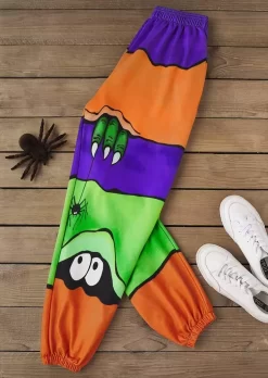Halloween Peeping Eyes Spider Color-Blocked Sweatpants 10 Halloween Peeping Eyes Spider Color-Blocked Sweatpants -Garment Sale Store SCM020922 1 92554380579449 124