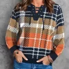 Classic British Plaid Color-Blocked Lace Up Sweatshirt -Garment Sale Store SCM020964 1 92870666690532 124