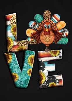 Thanksgiving Love Turkey Fake Two-Piece Sweatshirt - Black -Garment Sale Store SCM020977 1 92739582031098 124