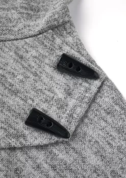 Irregular Button Cowl Neck Coat - Gray -Garment Sale Store SCM020987 1 A0777330020276 124