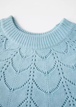 Plain Knitted Hollow Out Pullover Sweater - Blue -Garment Sale Store SCM021017 2 92807503353077 124