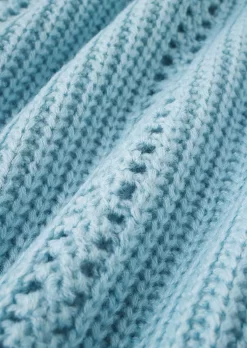 Plain Knitted Hollow Out Pullover Sweater - Blue -Garment Sale Store SCM021017 2 92807503383969 124