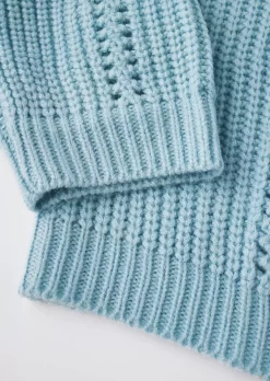 Plain Knitted Hollow Out Pullover Sweater - Blue -Garment Sale Store SCM021017 2 92807503418044 124