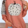 Autumn Essentials Pumpkin Leopard Sweatshirt - Orange -Garment Sale Store SCM021117 1 A1032370697759 124