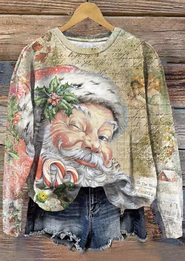 Christmas Santa Claus Mistletoe Pullover Sweatshirt 3 Christmas Santa Claus Mistletoe Pullover Sweatshirt
