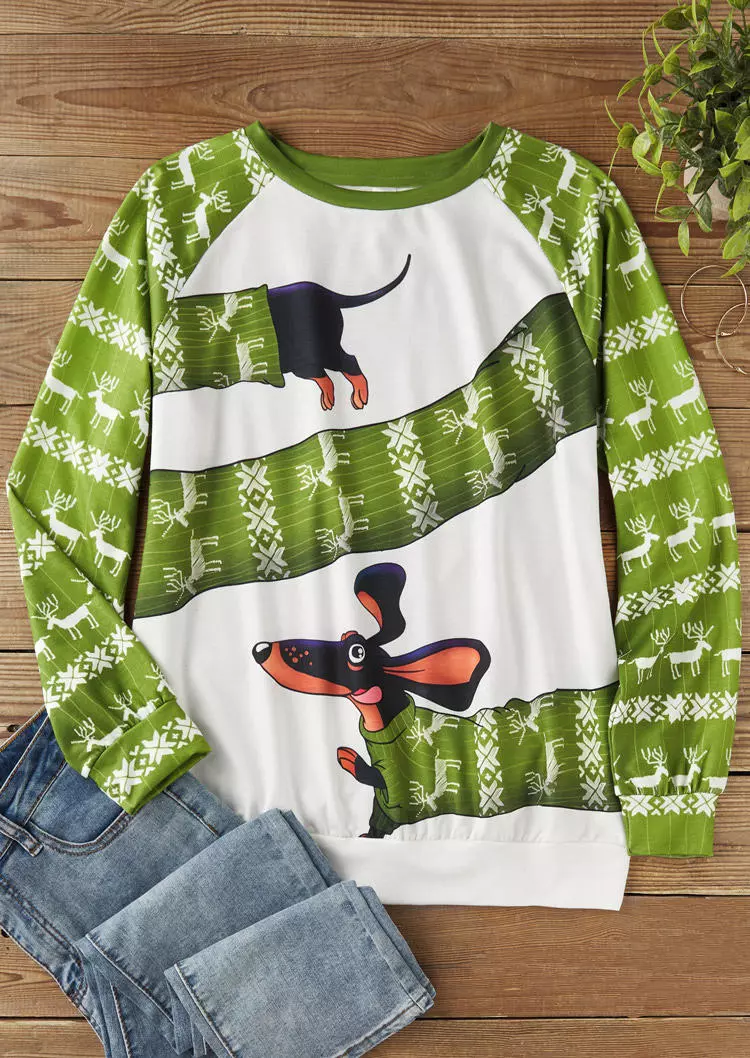 Christmas Reindeer O-Neck Pullover Sweatshirt - White 5 Christmas Reindeer O-Neck Pullover Sweatshirt - White - Image 3