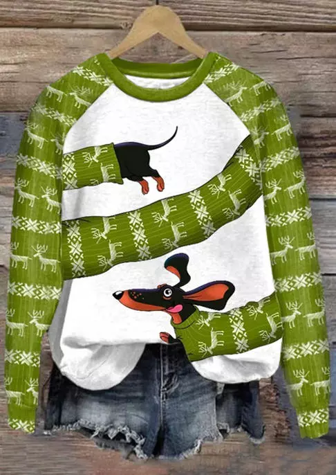 Christmas Reindeer O-Neck Pullover Sweatshirt - White 3 Christmas Reindeer O-Neck Pullover Sweatshirt - White
