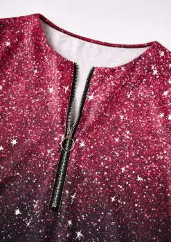 Glitter Zipper Collar Sweatshirt 9 Glitter Zipper Collar Sweatshirt -Garment Sale Store SCM021135 1 A0535983376510 124