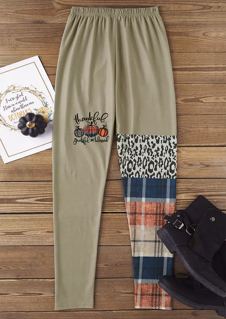 Thanksgiving Thankful Grateful And Blessed Leopard Plaid Pumpkin Leggings 4 Thanksgiving Thankful Grateful And Blessed Leopard Plaid Pumpkin Leggings - Image 2
