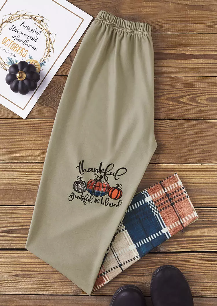 Thanksgiving Thankful Grateful And Blessed Leopard Plaid Pumpkin Leggings 5 Thanksgiving Thankful Grateful And Blessed Leopard Plaid Pumpkin Leggings - Image 3