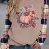 Thanksgiving Plaid Pumpkin Floral Sweatshirt 1 Thanksgiving Plaid Pumpkin Floral Sweatshirt -Garment Sale Store SCM021240 1 A2037807776410 124