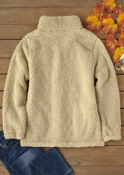 Color-Blocked Leopard Pocket Fluffy Faux Fur Coat - Brick Red -Garment Sale Store SCM021292 3 A2462700897021 124