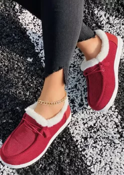 Lace Up Plush Warm Snow Boots - Red 8 Lace Up Plush Warm Snow Boots - Red -Garment Sale Store SCM021317 1 A2532073960967 124