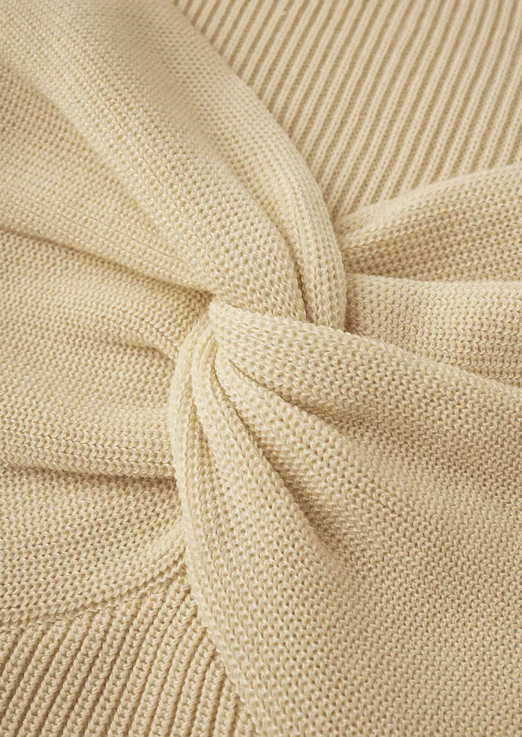 Twist Ribbed Long Sleeve Sweater - Khaki 6 Twist Ribbed Long Sleeve Sweater - Khaki - Image 4