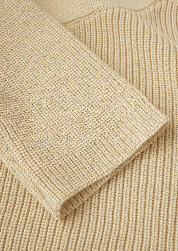 Twist Ribbed Long Sleeve Sweater - Khaki 8 Twist Ribbed Long Sleeve Sweater - Khaki - Image 6
