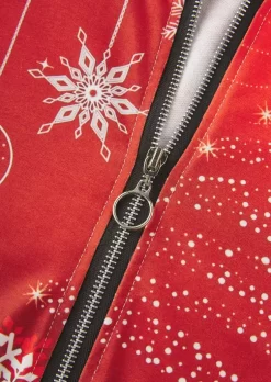 Christmas Snowflake Zipper Collar Sweatshirt 9 Christmas Snowflake Zipper Collar Sweatshirt -Garment Sale Store SCM021367 3 A2638360089810 124