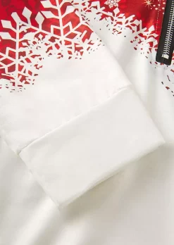 Christmas Snowflake Zipper Collar Sweatshirt 10 Christmas Snowflake Zipper Collar Sweatshirt -Garment Sale Store SCM021367 3 A2638360122020 124