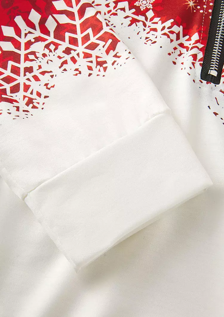 Christmas Snowflake Zipper Collar Sweatshirt 6 Christmas Snowflake Zipper Collar Sweatshirt - Image 4